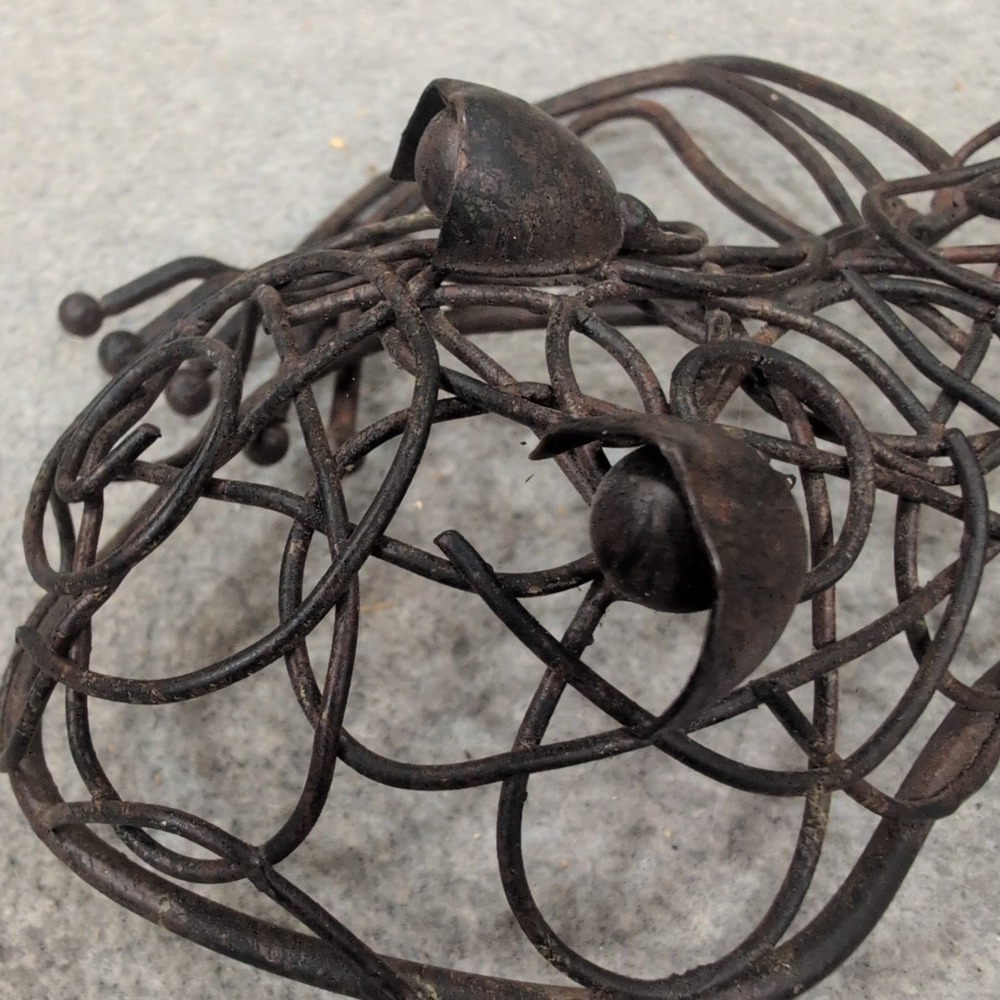 Handcrafted Metal Wire Lizard Gecko Sculpture Rustic Brown Garden Art - Picture 6 of 6